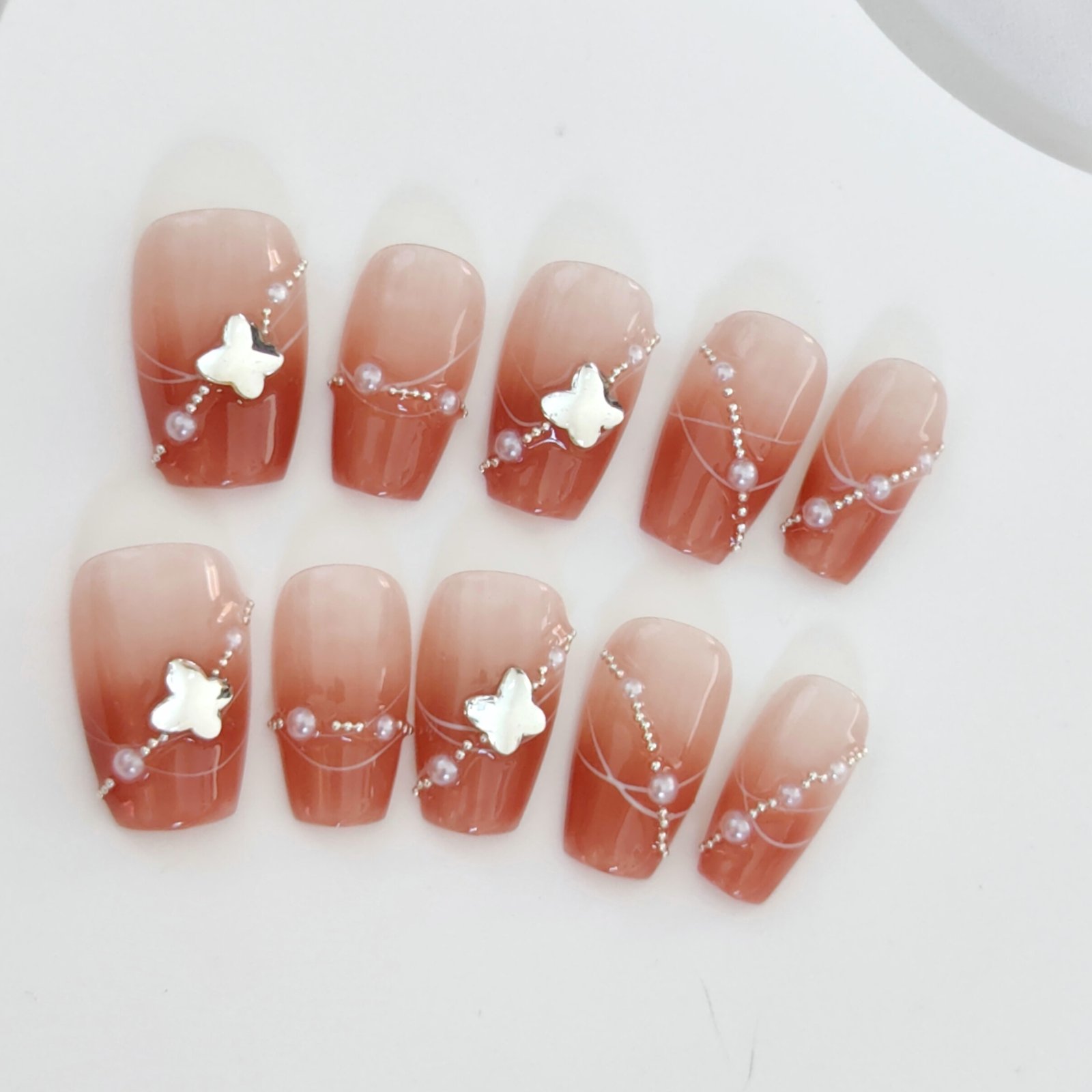 Butterfly Glitter Press on Nails